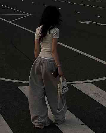 Женский прогулочный оверсайз костюм двойка: футболка и штаны двунитка + вискоза Одесса