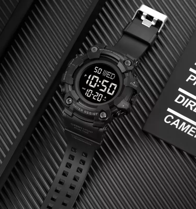 Тактические мужские часы Skmei 1968 Черный с черным циферблатом Винница - изображение 5