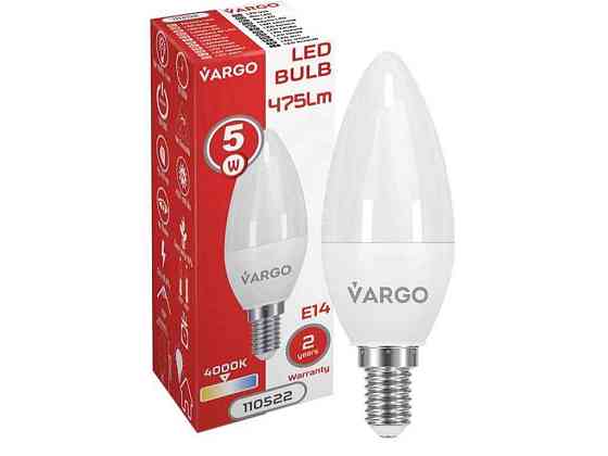 Лампа світлодіодна 5W E14 C37 4000K 220V (V-110522) ТМ VARGO Київ