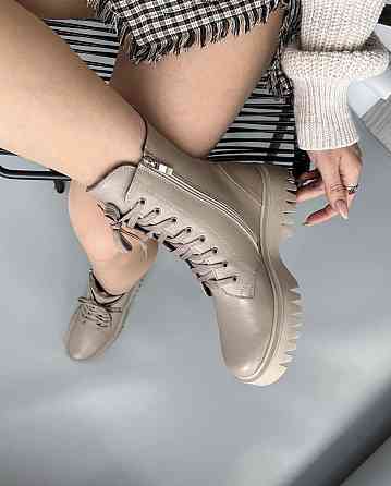 Edan Instruments Черевики жіночі EDAN капучино натуральна шкіра висота 16см підошва 3/5см (5199 Коломия