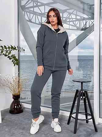 Жіночий костюм з хутром Сірий 2XL-3XL Харків