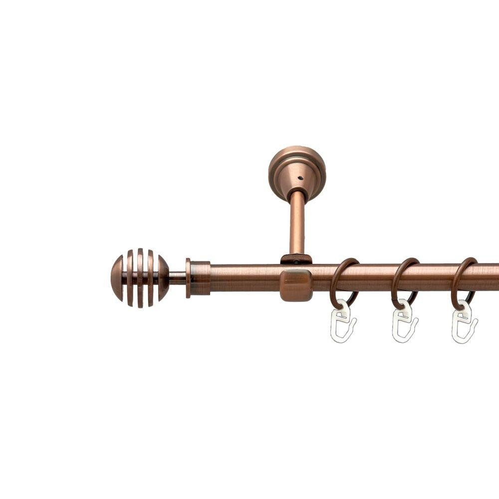Карниз Orvit Верона металевий однорядний відкритий гладка труба кільце металеве Мідь 16 мм 240 см (00-00019276) Львів - фото 1