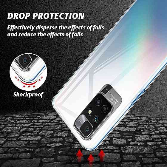 Прозрачный силиконовый чехол TPU для Xiaomi Redmi 10 мягкий тонкий с приподнятым краем для защиты камеры и Киев