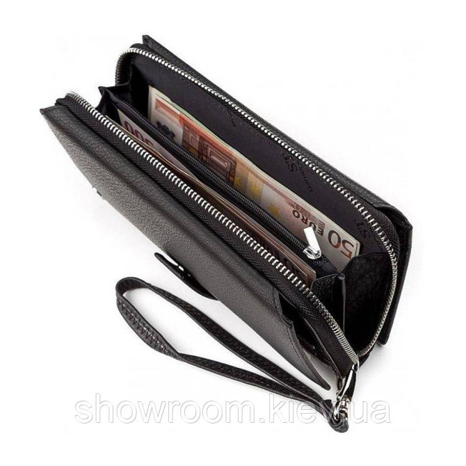 Мужской кожаный функциональный клатч Leather Collection (822) Киев - изображение 2