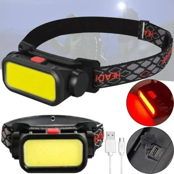 Налобний ліхтар BL-008 Bailong з COB діодом, білим і червоним світлом, 2 режими, до 2 годин роботи Одеса