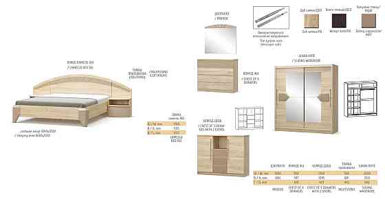 Кровать ортопед (без ламелей)  Аляска Дуб самоа / Капучино Львов