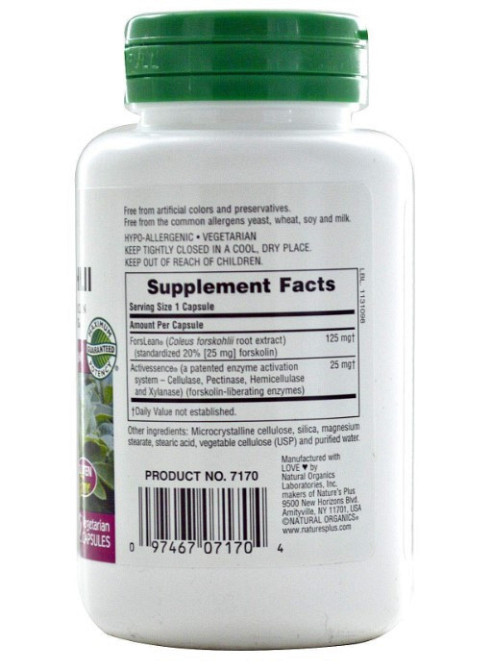 Форсколин Nature's Plus Coleus Forskohlii 125 мг 60 капсул Киев - изображение 2