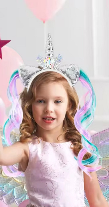 Детский обруч Единорог 12 см серебристый Киев - изображение 1