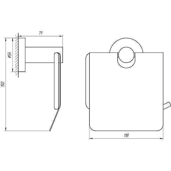 Тримач для туалетного паперу Globus Lux BS8410 чорний матовий SUS304 (21196) (000021196) Київ
