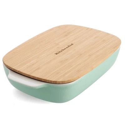 Форма для випікання KitchenAid з кришкою керамогранітна 3,8 л Фісташкова (CC007426-001) Вінниця - фото 1