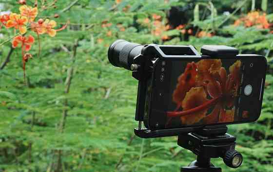 Телескоп для телефону 6X + макро 150мм об'єктив 2в1 TeleMacro Apexel APL-TM6 SBR Київ