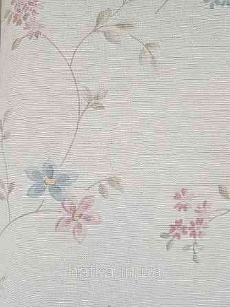 Шпалери вінілові на флізеліні A.S.Creation Maison charme 0.53x10 прованс квіти листя рожеві блакитні зелені Київ