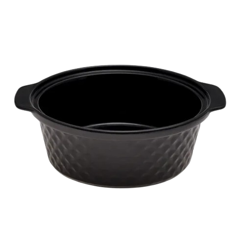 Марміт круглий 2,5л 27,9см кераміка скляна кришка + метал.підставка чорний 6426 KAMILLE Житомир - фото 4