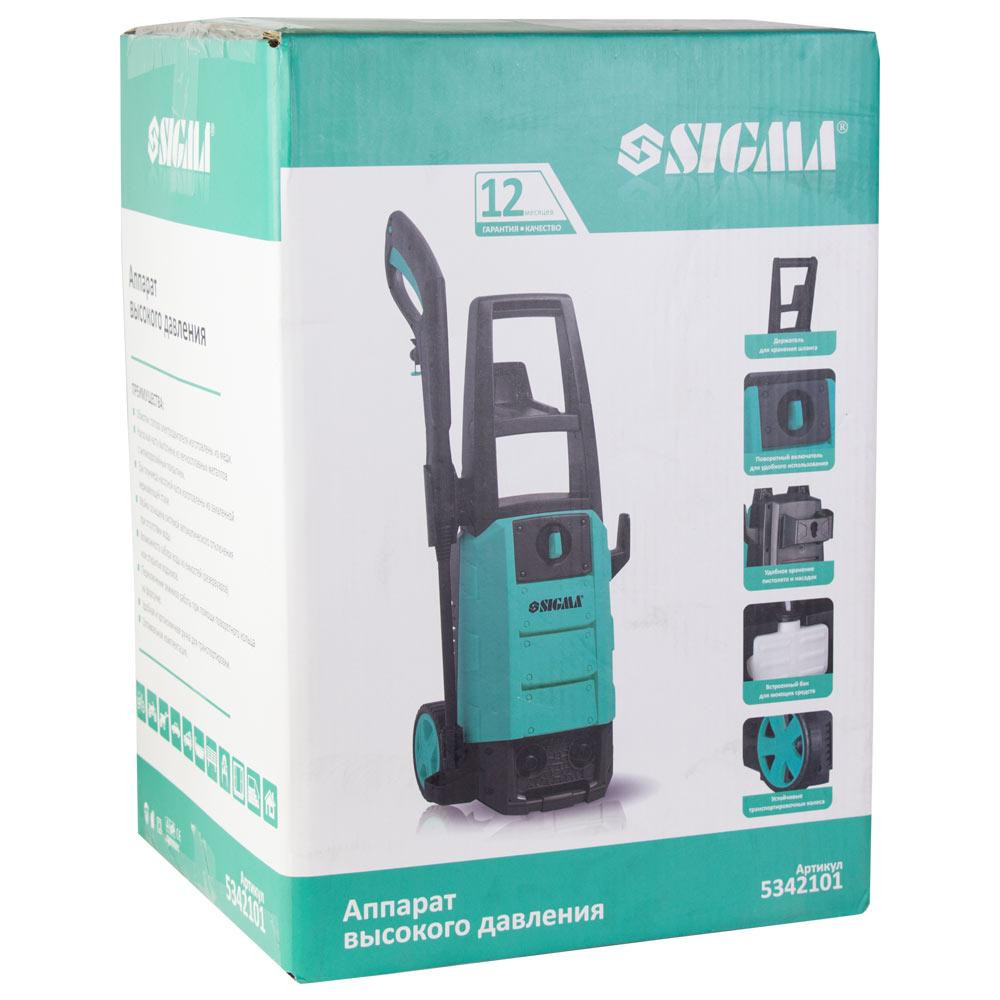Мийка високого тиску 2000 Вт max 150bar 7.2 л/хв + турбонасадка SIGMA (5342101) Київ - фото 8