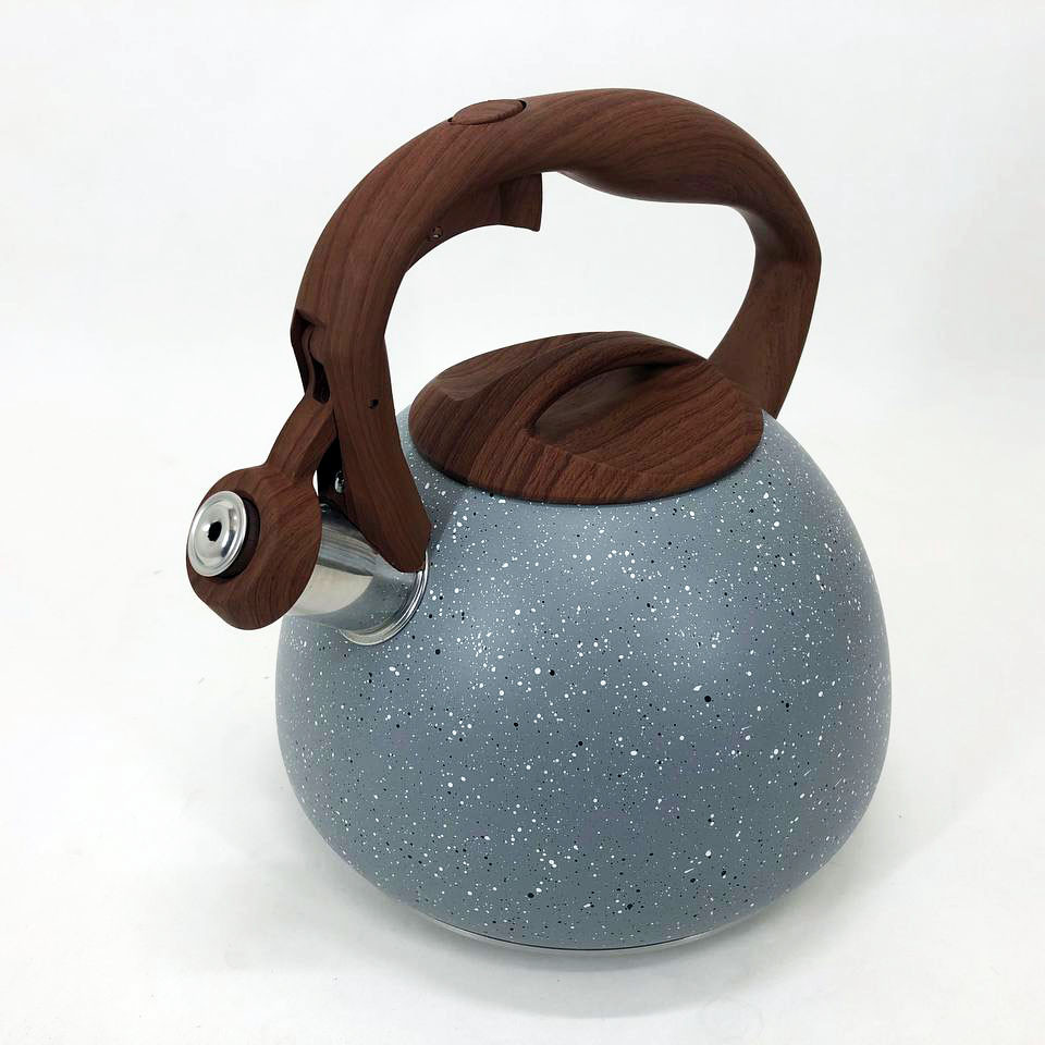 Чайник с утолщенным дном и прорезиненной ручкой Unique, Чайник со свистком с тяжелым дном LE-31 Львов - изображение 3