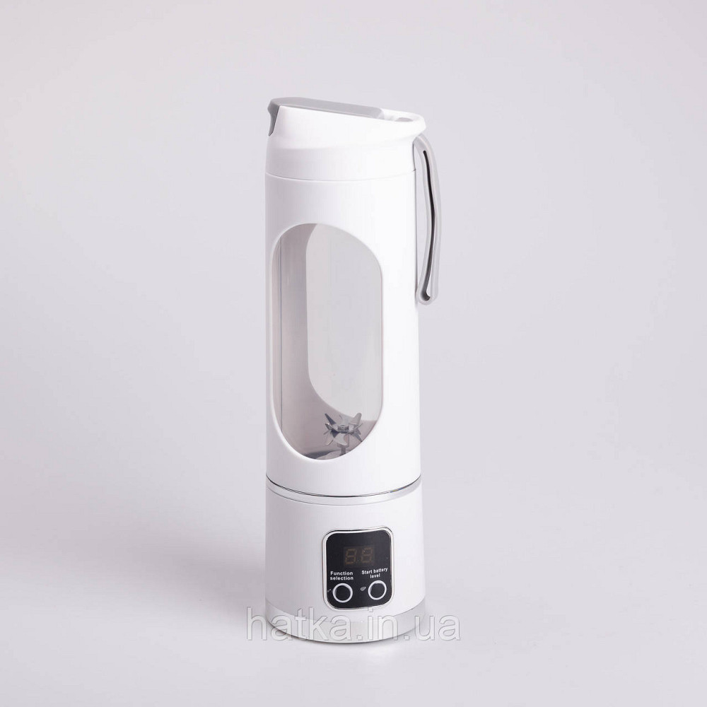 Портативний блендер для смузі на акумуляторі 450 мл блендер пляшка 25 Вт USB Білий Київ - фото 2