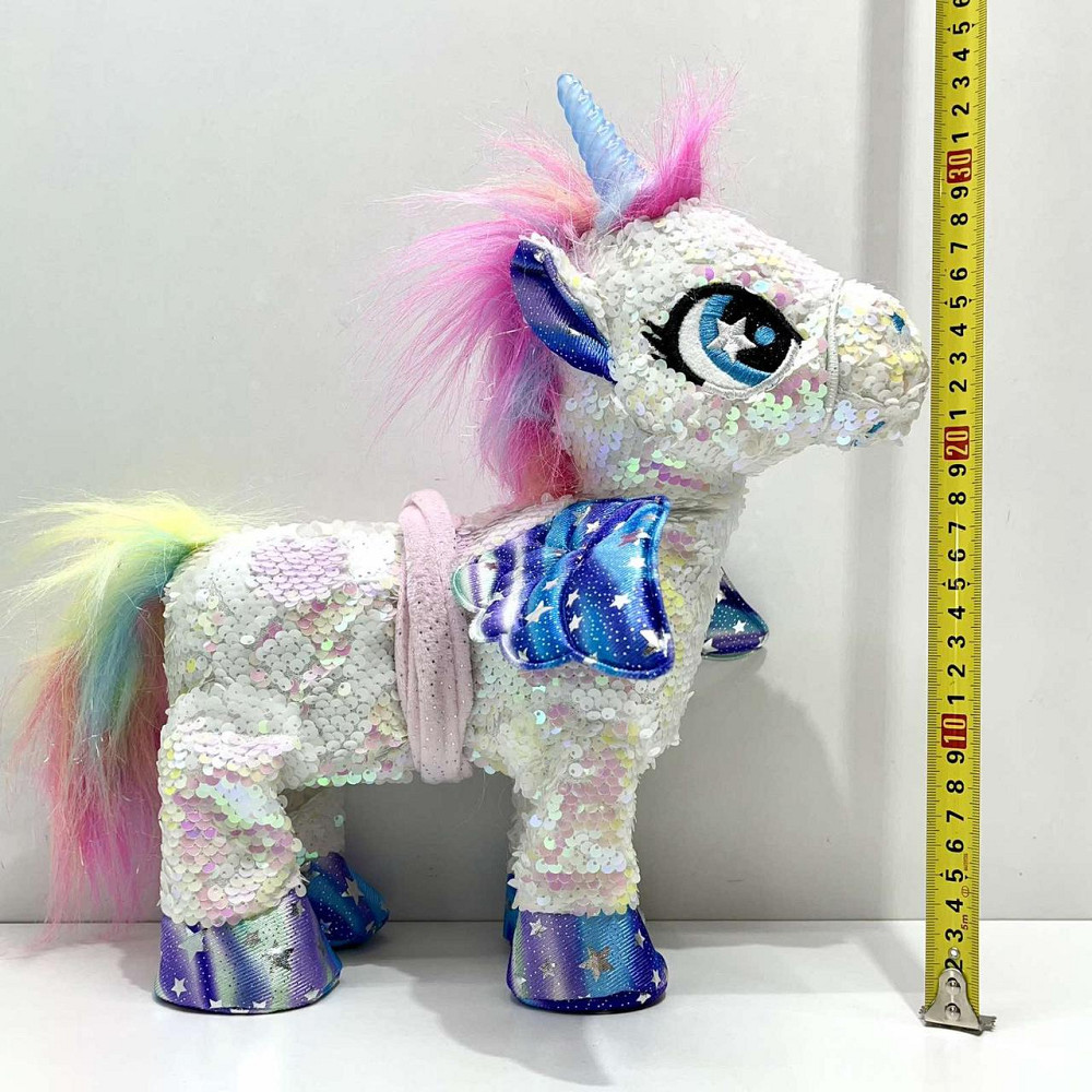 Іграшка м'яка інтерактивна Казкова конячка єдиноріг повідець звук світло Біла (M 6203 I UA) Чернигов - изображение 8