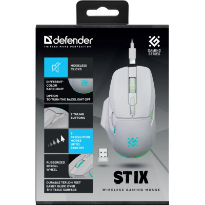 Мышка Defender Stix GM-009 LED Wireless White (52009) Винница - изображение 6