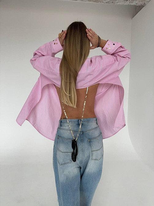 Женская стильная оверсайз рубашка с открытой спиной коттон Одесса - изображение 1