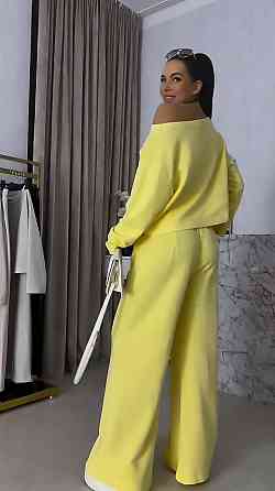 Женский прогулочный костюм двойка: кофта и штаны двунить Желтый, 48/50 Одесса