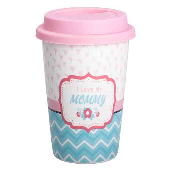Liling Rongxiang Ceramic Стакан порцелянаовий 420 мл з силіконовою кришкою I love my mommy RX-N Киев