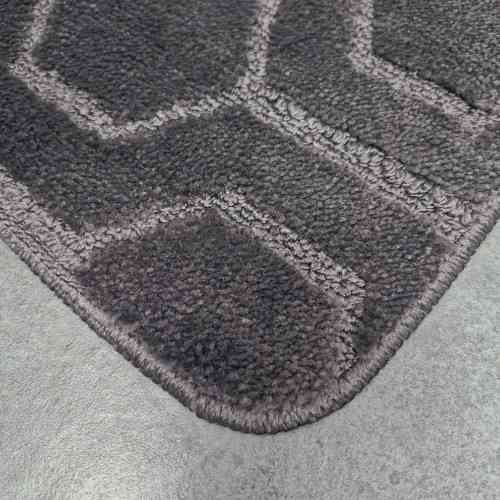 Килимок для ванних кімнат поліпропіленовий TM DarianA Standard u-cut 60*100 сірий соти Житомир