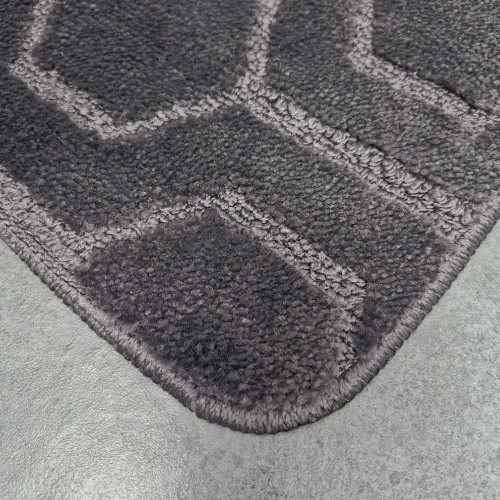 Килимок для ванних кімнат поліпропіленовий TM DarianA Standard u-cut 60*100 сірий соти Житомир - фото 4