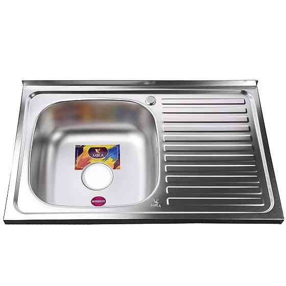 Мийка кухонна накладна прямокутна 800х500х180 Decor Left MR 8050 L D Mira (000015364) Київ