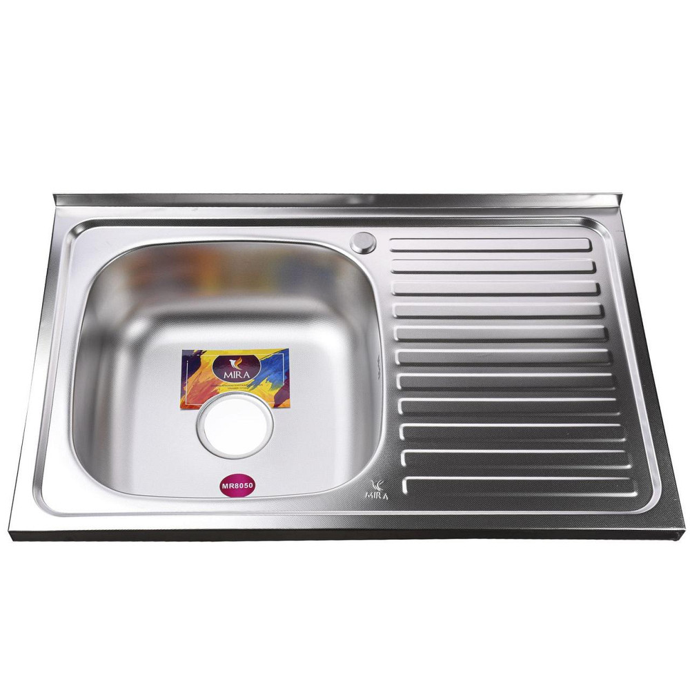 Мийка кухонна накладна прямокутна 800х500х180 Decor Left MR 8050 L D Mira (000015364) Київ - фото 1