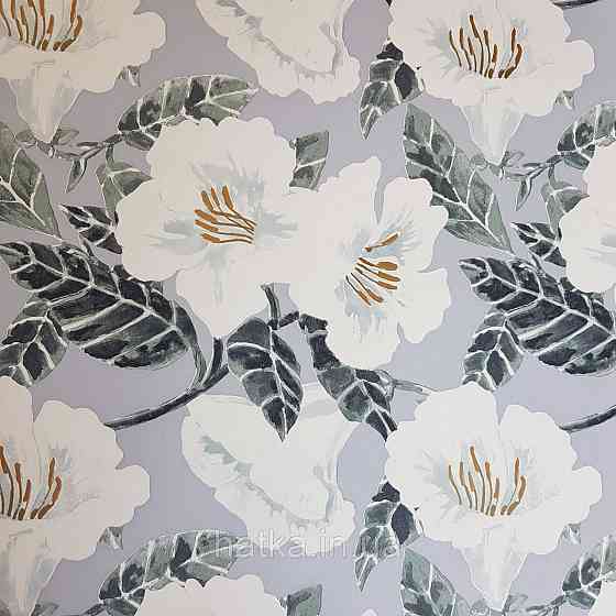 Шпалери вінілові на флізелін Caselio The Place to bed 0.53х10 м дитячі яскраві великі білі квіти на блакитному Київ