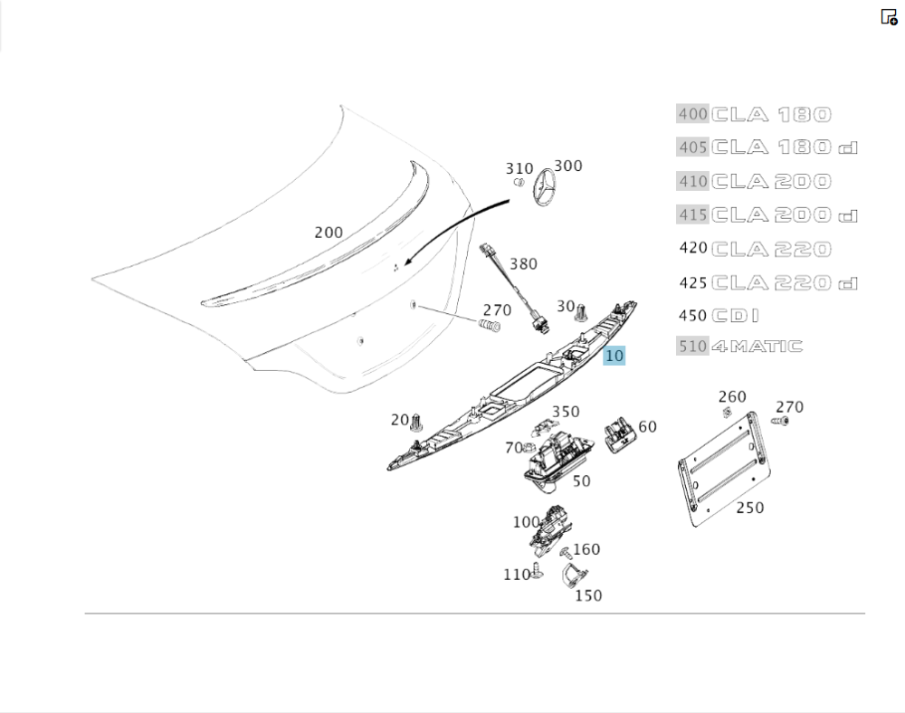 Mercedes-Benz  A1177500093 Накладка на кришці багажника CLA C117 Одеса - фото 2
