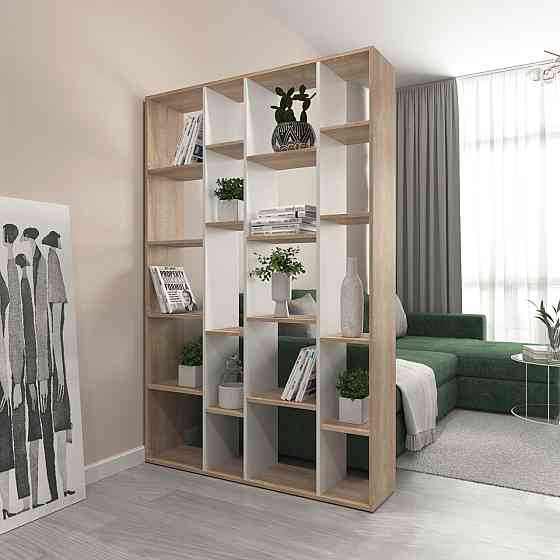 Стеллаж VAYS D-2, книжная полка с 20 ячейками, этажерка из ЛДСП для дома, игрушек и декора, 117×30×178 см Львов