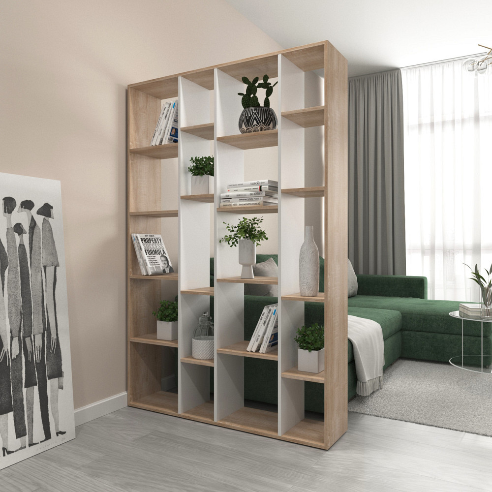 Стеллаж VAYS D-2, книжная полка с 20 ячейками, этажерка из ЛДСП для дома, игрушек и декора, 117×30×178 см Львов - изображение 4