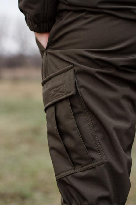 Военные зимние мужские брюки хаки Soft Shell на флисе тактические зимние брюки все размеры WAR Львов - изображение 2