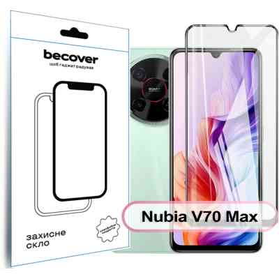 Скло захисне BeCover Nubia V70 Max Black (713456) Вінниця