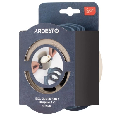 Яйцерезка Ardesto Gemini, нержавіюча сталь, пластик, сіро-синій (AR1052B) Винница - изображение 7