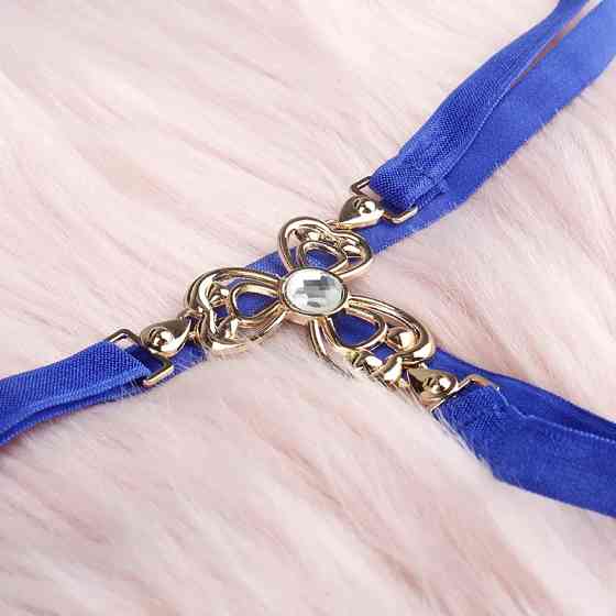 Еротичні стрінги з камінцями універсальний синій Київ