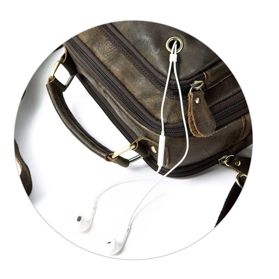 Cумка с эффектами старины мужская Vintage 14673 Рыжая Киев - изображение 4