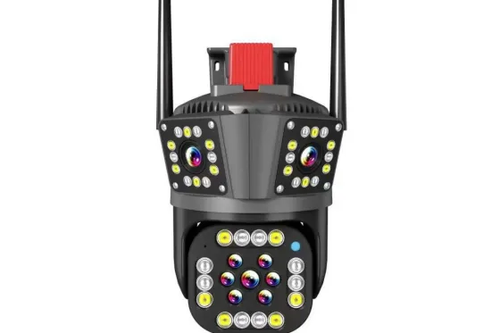 Wi-Fi видеокамера с тремя объективами уличная SD/карта YOSO YO-IPC49D6MP50 PTZ 2.8mm V380 Коломия