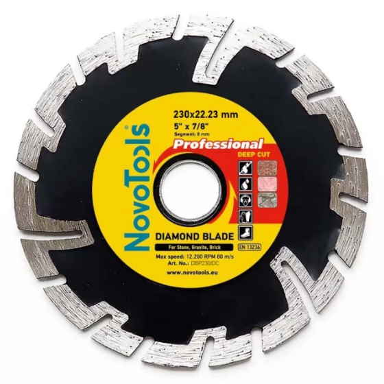 Диск алмазний d230мм*8*22,23мм Глибокий різ Professional NovoTools NovoAbrasive Житомир - фото 2