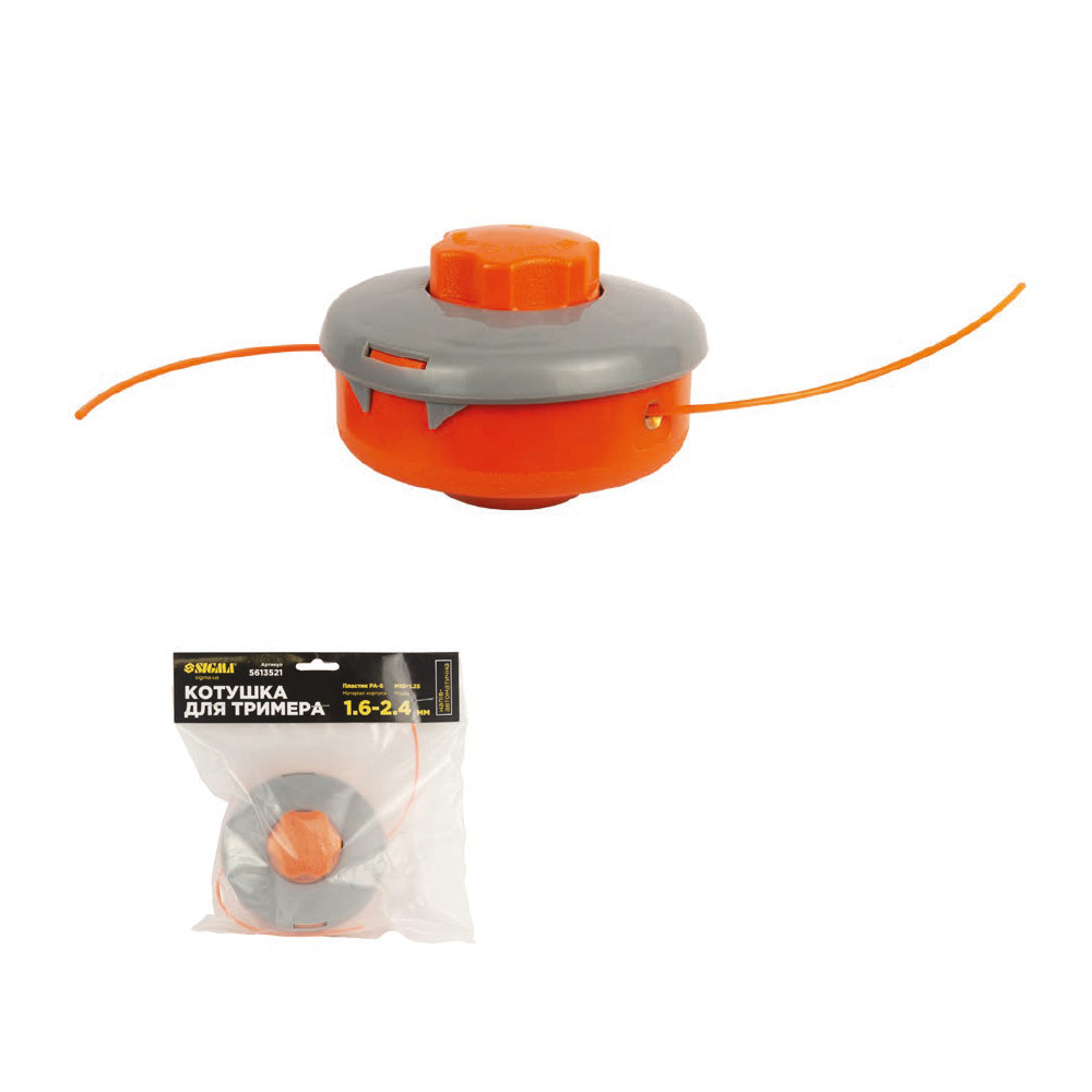 Sigma Катушка для триммера полуавтоматическая M10×1.25 Ø1.6-2.4мм пластиковая кнопка SIGMA (561 Київ - фото 1