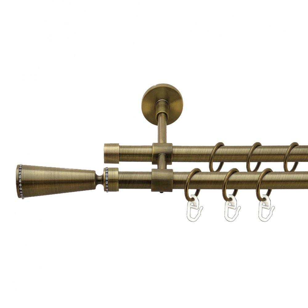 Карниз Orvit Меркурія металевий дворядний закритий гладка труба кільце металеве Антик 16\16 мм 160 см Львов - изображение 1