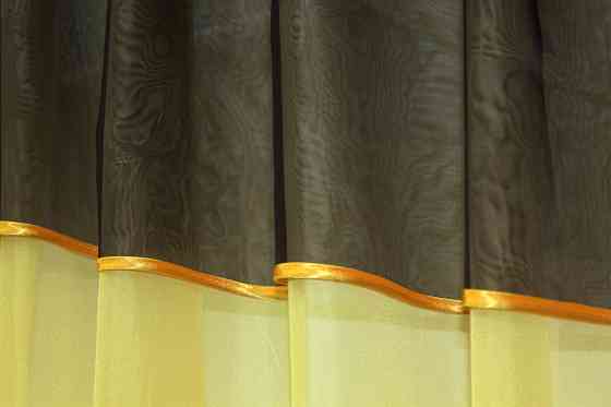 Кухонная занавеска VR-Textil № 047к желтый с венге 270х170 см (50-617) Киев