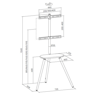 Стійка презентаційна OfficePro TVS226 Вінниця - фото 6