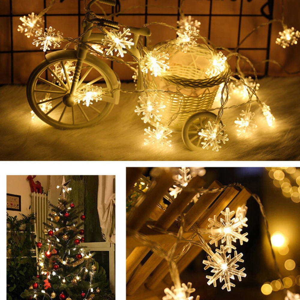 Светодиодная Гирлянда Снежинки 1.5 м 10 лампочек для декора, оформления подарков и рождественских инсталляций Одесса - изображение 5