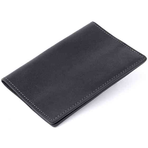 Обкладинка для паспорта з натуральної шкіри GRANDE PELLE 11304 Чорна Київ