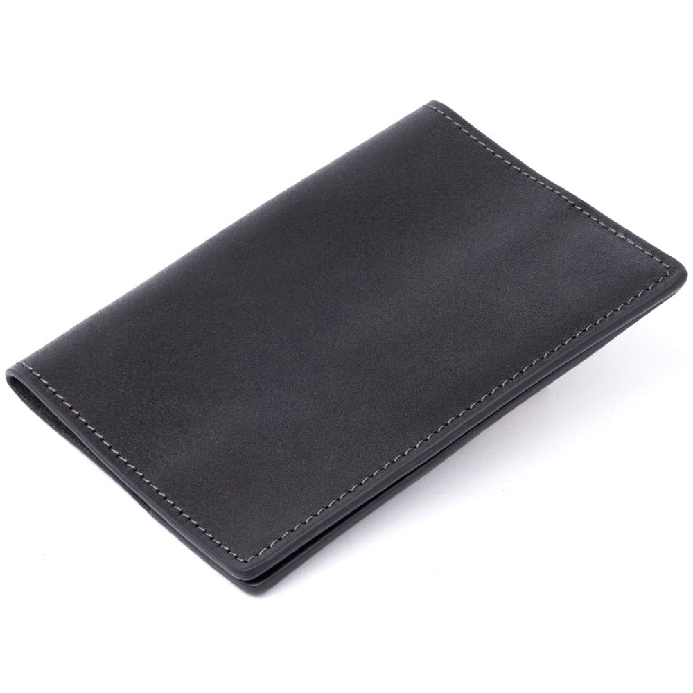 Обложка для паспорта из натуральной кожи GRANDE PELLE 11304 Черная Киев - изображение 2