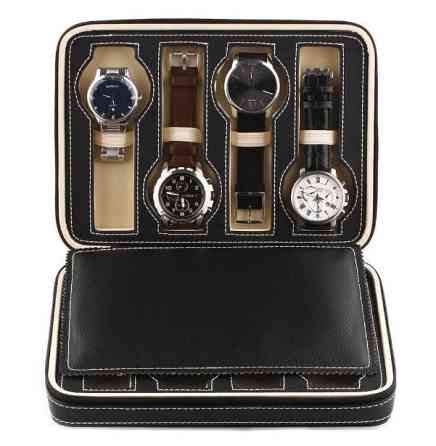 Органайзер шкатулка для хранения наручных часов (на 8 часов) Черный Винница