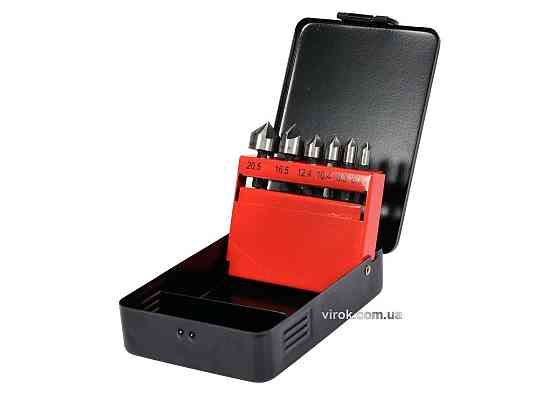 Набір зенкерів конічних по металу YATO: HSS, Ø=6.3-20.5 мм, l=40/45 мм, 5 пругів, HEX-1/4", 6шт [20] Одеса