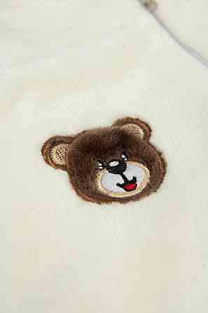 Комбинезон теплый для новорожденных с ушками, велсофт  топ Крохатушка одяг Киев